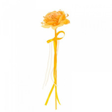СЛ.309803 Цветок-конфетница для букетов 'Роза' желтая с бусами