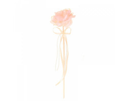 СЛ.309804 Цветок-конфетница для букетов 'Роза' персиковая с бусами