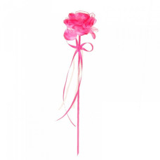 СЛ.309807 Цветок-конфетница для букетов 'Роза' розовая с бантиком
