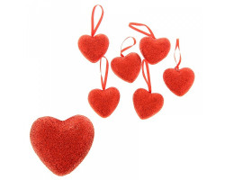 СЛ.847189 Сердце сувенирное на подвеске цв.карсный d=4 см