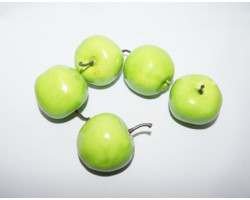 Яблоко декор. арт.КЛ.22724 уп.5шт 4,5см цв.зеленый