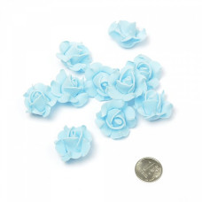 Цветочек 'Розочка' из фоамирана арт.КЛ.22864 цв.голубой 35мм уп.10шт