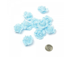 Цветочек 'Розочка' из фоамирана арт.КЛ.22864 цв.голубой 35мм уп.10шт