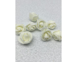 Цветочек 'Розочка' из фоамирана цв.белый 20мм уп.10шт