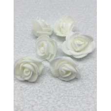 Цветочек 'Розочка' из фоамирана цв.белый 30мм уп.10шт