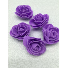 Цветочек 'Розочка' из фоамирана цв.фиолетовый 40мм уп.10шт