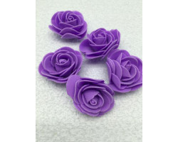 Цветочек 'Розочка' из фоамирана цв.фиолетовый 40мм уп.10шт