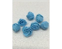 Цветочек 'Розочка' из фоамирана цв.голубой 20мм уп.10шт
