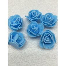 Цветочек 'Розочка' из фоамирана цв.голубой 30мм уп.10шт