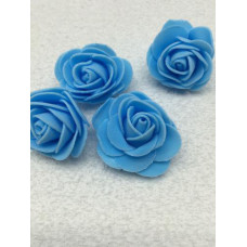 Цветочек 'Розочка' из фоамирана цв.голубой 40мм уп.10шт