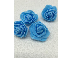 Цветочек 'Розочка' из фоамирана цв.голубой 40мм уп.10шт