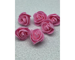 Цветочек 'Розочка' из фоамирана цв.розовый 30мм уп.10шт