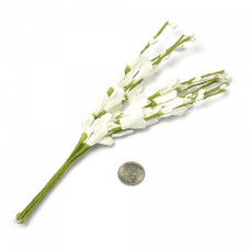Веточка декоративная, букетик С-2001 цветочек-фоамиран арт.КЛ.22837 цв. белый 22см