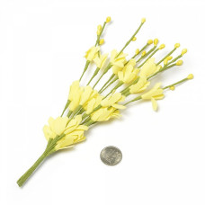 Веточка декоративная, букетик С-2003 цветочек-фоамиран арт.КЛ.22839 цв. желтый 22см