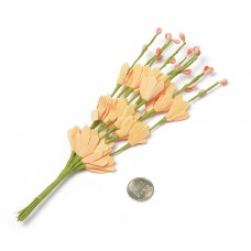 Веточка декоративная, букетик С-2004 цветочек-фоамиран арт.КЛ.22840 цв. персиковый 2