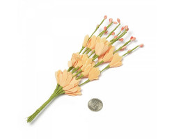 Веточка декоративная, букетик С-2004 цветочек-фоамиран арт.КЛ.22840 цв. персиковый 2
