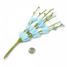 Веточка декоративная, букетик С-2009 цветочек-фоамиран арт.КЛ.22845 цв. голубой 22см