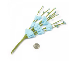 Веточка декоративная, букетик С-2009 цветочек-фоамиран арт.КЛ.22845 цв. голубой 22см