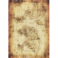 Рисовая карта для декупажа арт.AM400146 'Старинная карта мира №4'21х29 см