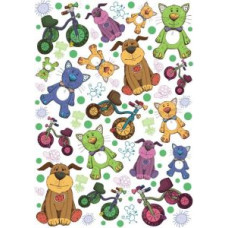 Рисовая карта для декупажа арт.MIX.AM400282 'Детские игрушки, коты и собачки' 21х30см