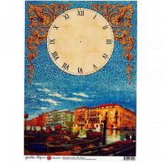 Декупажная карта арт.CH.009195 'Часы Венеция' формат А3