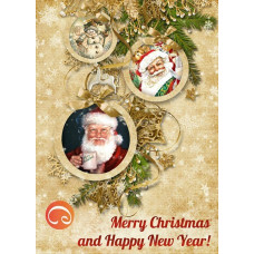 Декупажная карта арт.CH.14419 'Merry Christmas and Happy New Year', формат А4