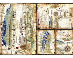Декупажная карта арт.CH.1721 'Старинная карта мини', формат А4