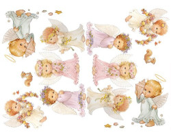 Декупажная карта арт.CH.796 'Маленькие ангелы', формат А4