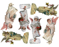 Декупажная карта арт.CH.841 'Снежные ангелы', формат А4