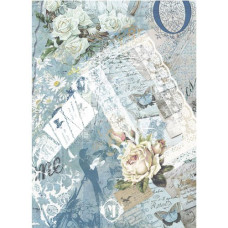 Рисовая бумага для декупажа 'Cadence - Craft Premier', арт.CD01839 'Голубая бабочка' A3, 2