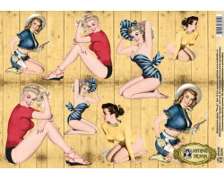 Декупажная карта Vintage Design арт.E-001 'Pin up' формат А3