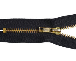 Молния джинсовая золото №5, 18 см., цв.310 черный