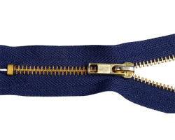 Молния джинсовая золото №5, 18 см., цв.318 синий