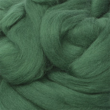 Шерсть для валяния ТРО 'Гребенная лента полутонкая' (100%полутонкая шерсть) 100гр цв.0112 зеленый