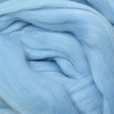 Шерсть для валяния ТРО 'Гребенная лента полутонкая' (100%полутонкая шерсть) 100гр цв.0300 светло-голубой