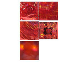 Пленка голография арт.ГС.SH.10070/001-20 красное ассорти 100х70см