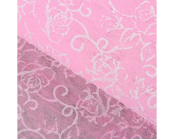 СЛ.128343 Флизелин с белым рисунком розовый 60х60см