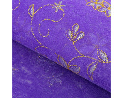 СЛ.826518 Флизелин с рисунком 'Цветочная полянка' фиолетовый 60*60см