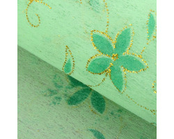 СЛ.826519 Флизелин с рисунком 'Цветочная полянка' светло-зелёный 60*60см