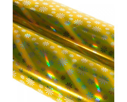 СЛ.854257 Бумага упаковочная рисунок Цветочная поляна жёлтая 50х70см