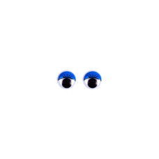 Глаза бегающие клеевые с ресницами TBY 6мм цв.синий упак 200шт.