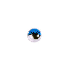 Глаза бегающие клеевые с ресницами TBY 8мм цв. синий упак 200шт.