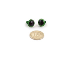 Глаза круглые винтовые полупрозрачные TBY 12мм цв.зеленый ( без заглушек)