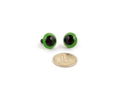 Глаза круглые винтовые полупрозрачные TBY 14мм цв.зеленый ( без заглушек)