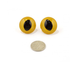 Глаза винтовые кошачьи TBY 25мм цв. желтый ( без заглушек)