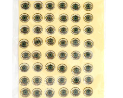 Глазки клеевые арт.КЛ.13-0608 цв.прозрачные, голубой зрачок уп.48шт