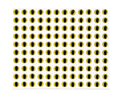 Глазки клеевые арт.КЛ.7-10124 цв.желтые,черный зрачок уп.120шт