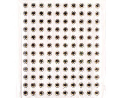 Глазки клеевые арт.КЛ.7-10126 цв.молочные,черный зрачок уп.120шт