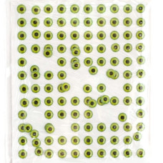 Глазки клеевые арт.КЛ.7-10128 цв.светло зеленые,черный зрачок уп.120шт