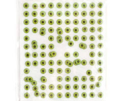 Глазки клеевые арт.КЛ.7-10128 цв.светло зеленые,черный зрачок уп.120шт